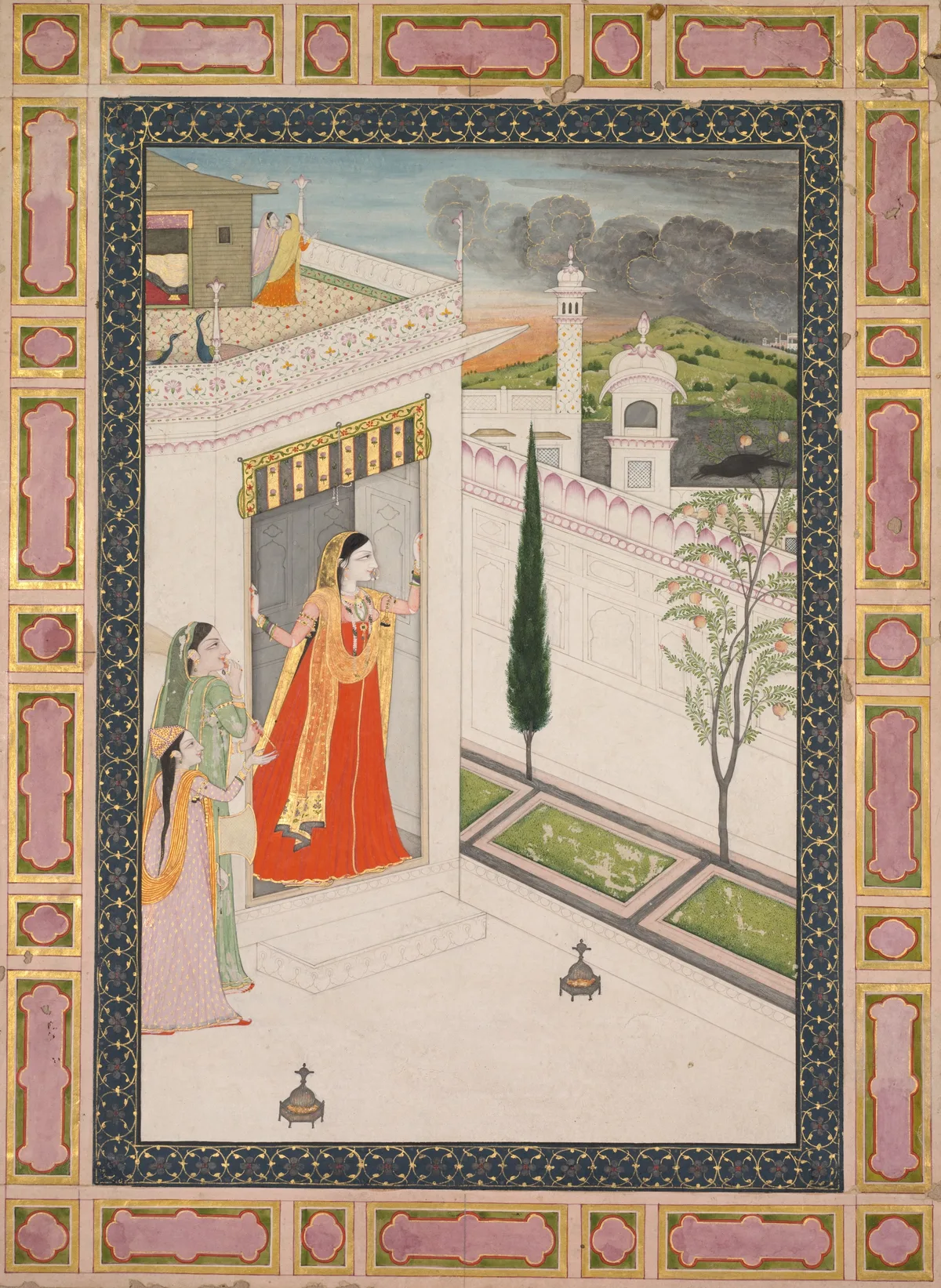 Augury of the crow (Vasakasajja Nayika), painting by Unknown artist