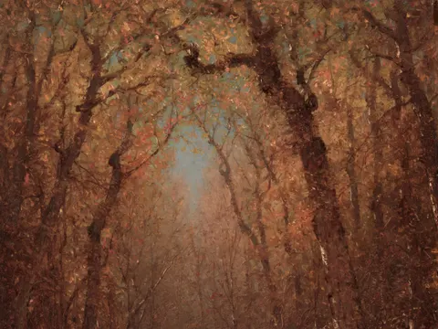 Autumn, a Wood Path, painting by Sanford Robinson Gifford