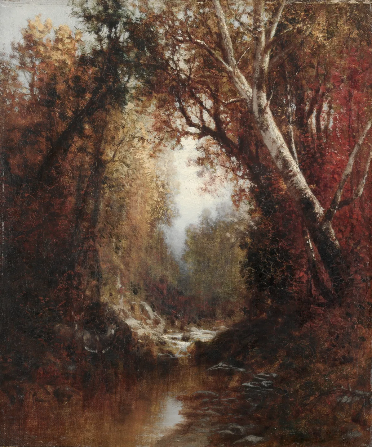 Autumn Scene in the Adirondacks, painting by William Hart