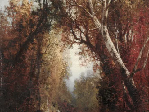 Autumn Scene in the Adirondacks, painting by William Hart