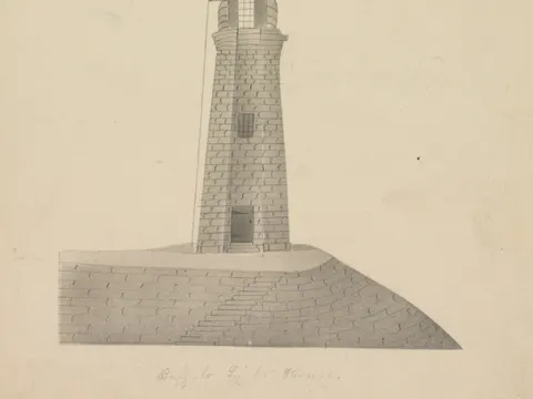 Buffalo Lighthouse, drawing by Mary Altha Nims