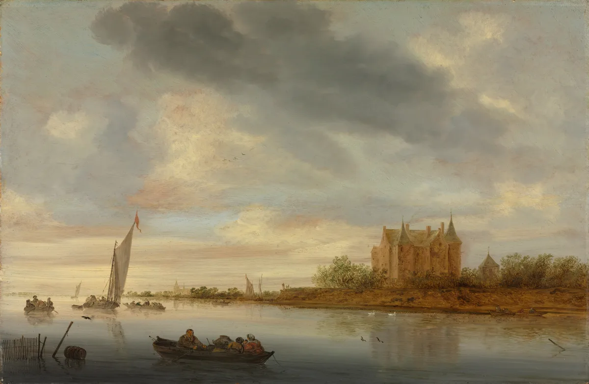 Castle on a River, painting by Salomon van Ruysdael