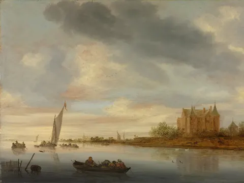 Castle on a River, painting by Salomon van Ruysdael