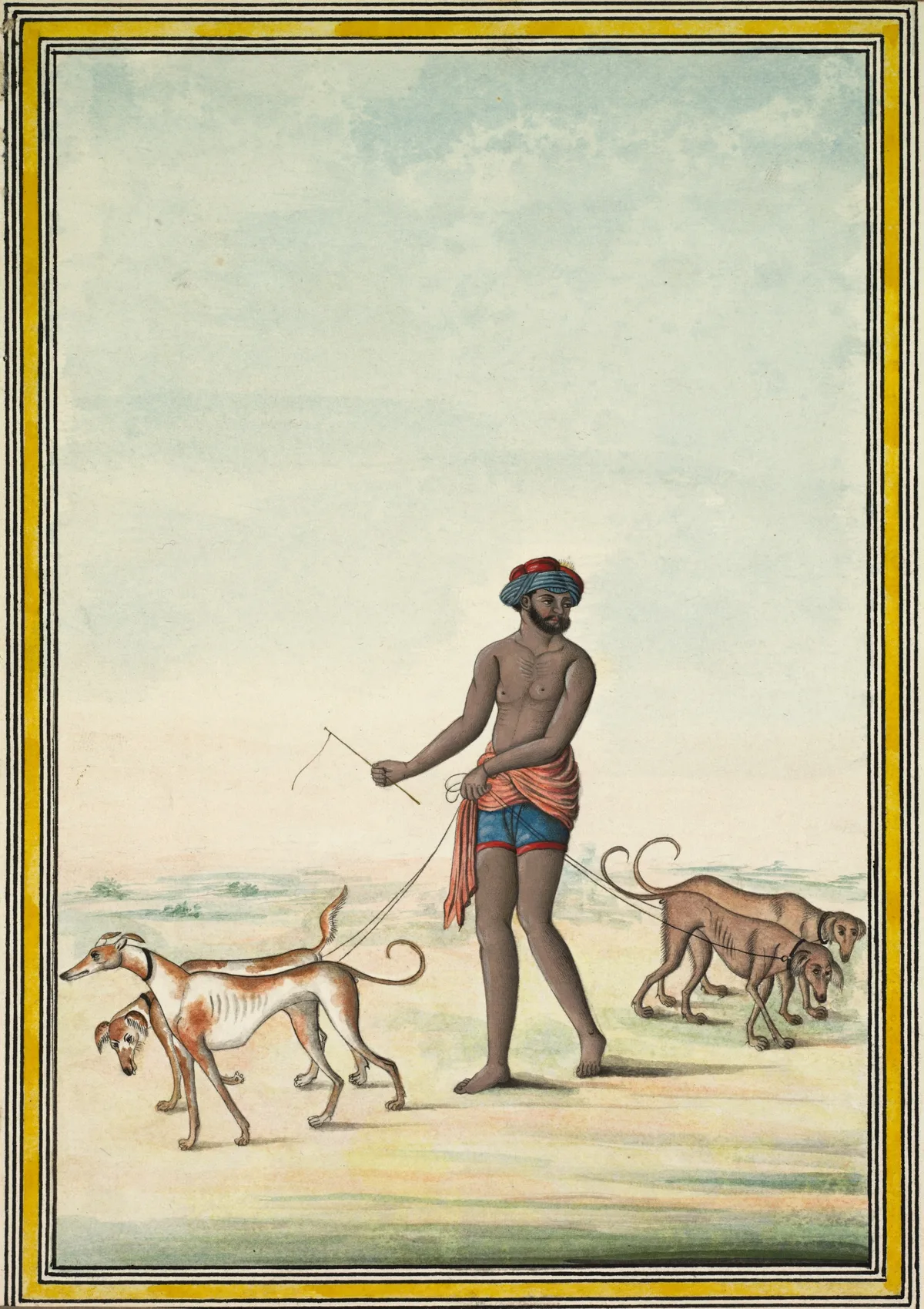 Dog Walker, painting by Unknown artist