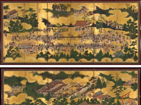 Horse Race at the Kamo Shrine, painting by Unknown artist