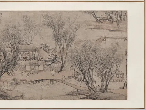 New Year's Day in a Village at Stone Lake, painting by Li Shida