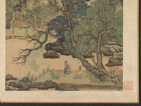 Paintings after Ancient Masters: Scholars in a Garden, painting by Chen Hongshou