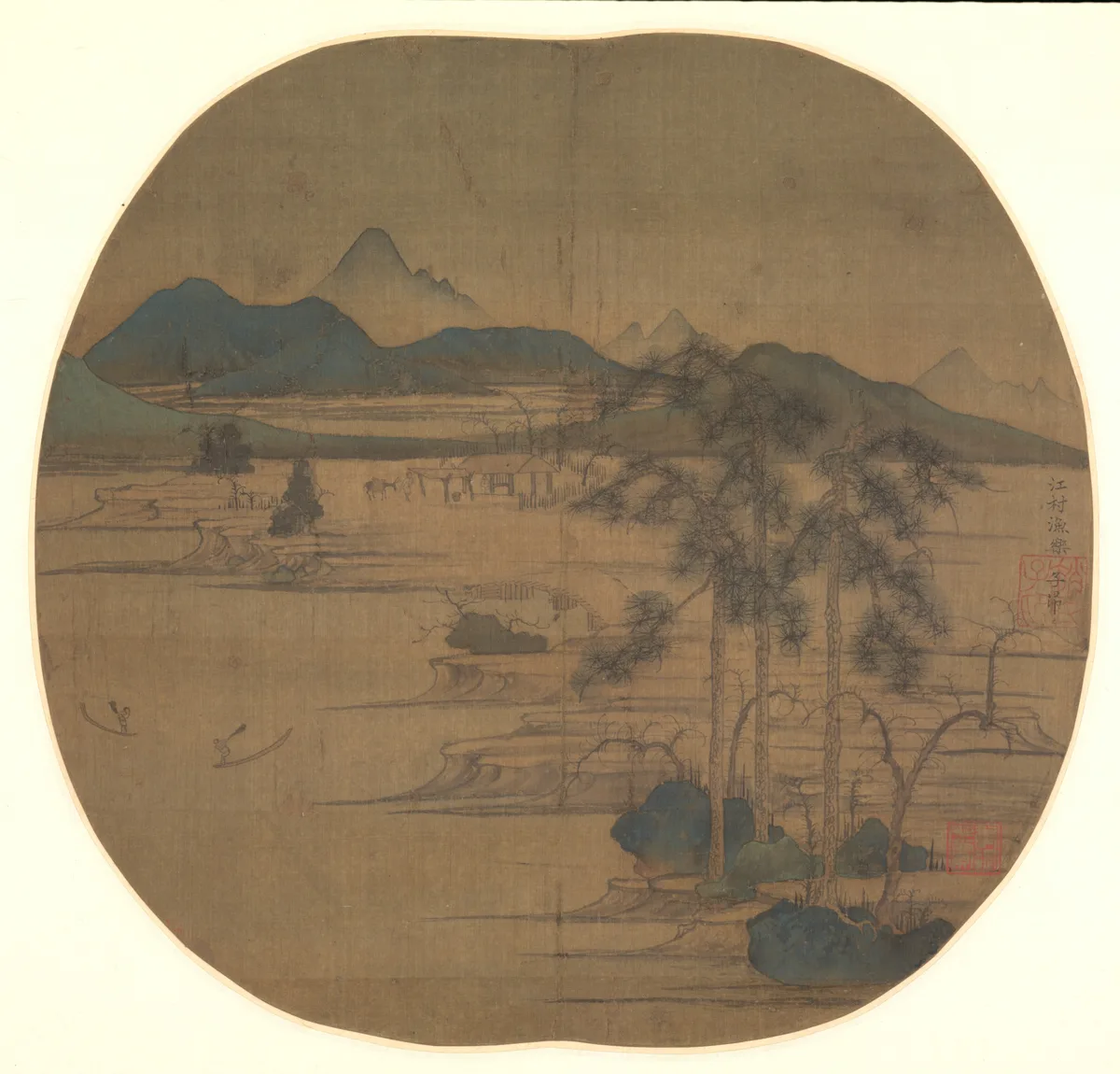 River Village:  Fisherman's Joy, painting by Zhao Mengfu