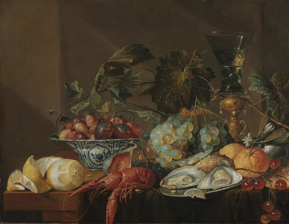 Still-Life with Crayfish, Oysters, and Fruit, painting by Cornelis de Heem