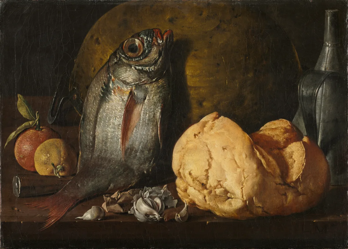 Still Life with Fish, Bread, and Kettle, painting by Luis Meléndez