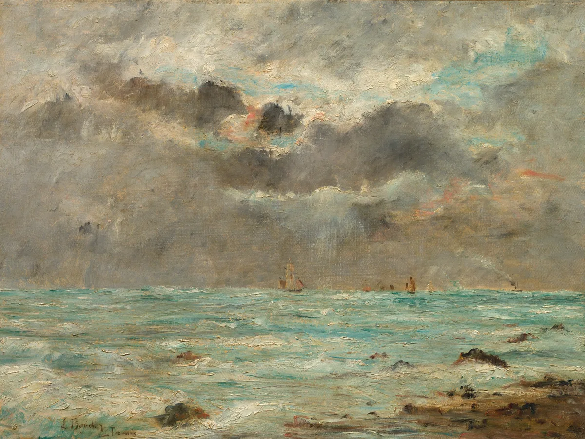 The Coast at Trouville, painting by Eugène Boudin