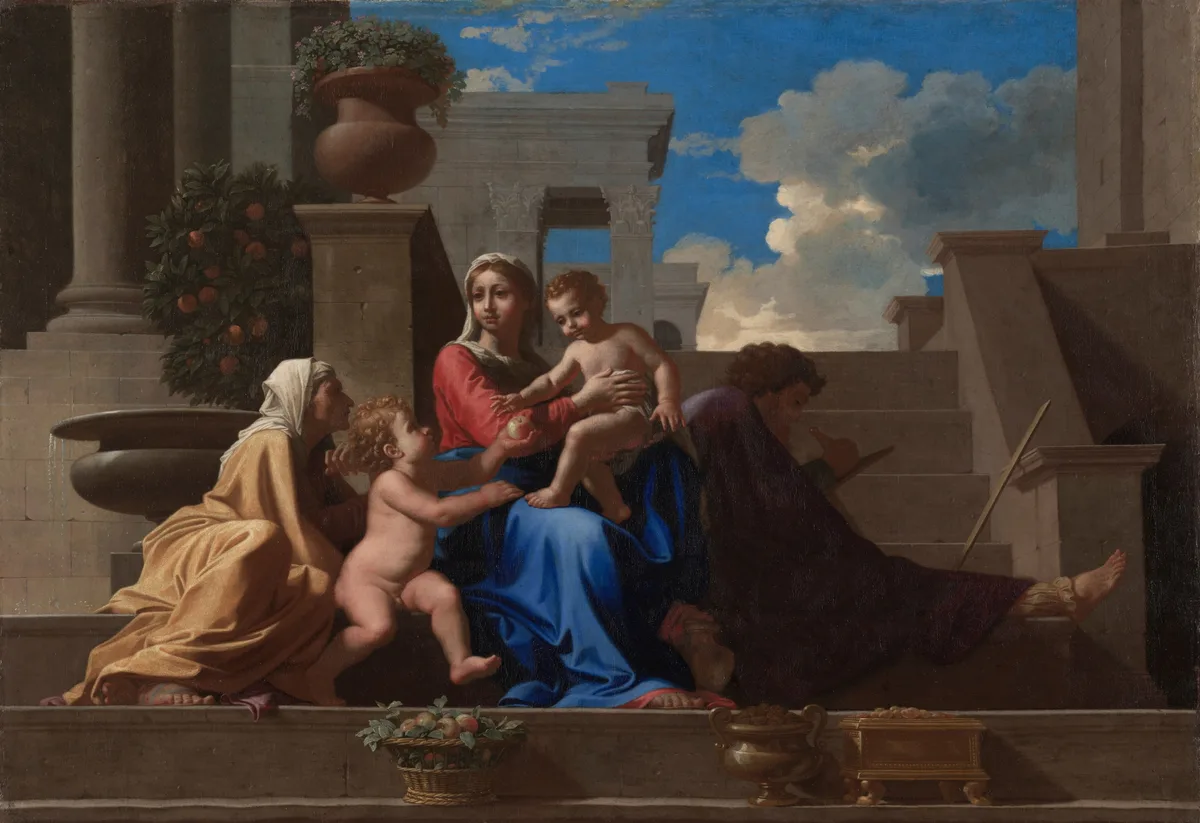 The Holy Family on the Steps, painting by Nicolas Poussin