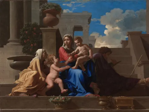 The Holy Family on the Steps, painting by Nicolas Poussin