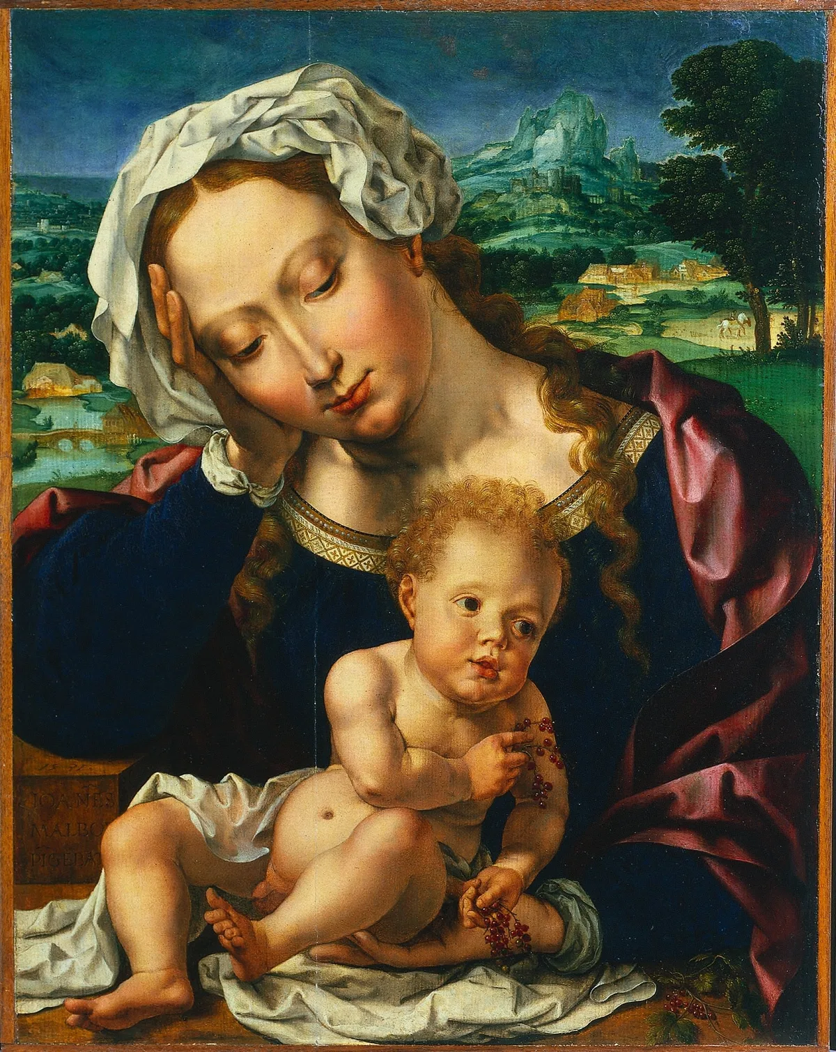 Virgin and Child in a Landscape, painting by Jan Gossaert