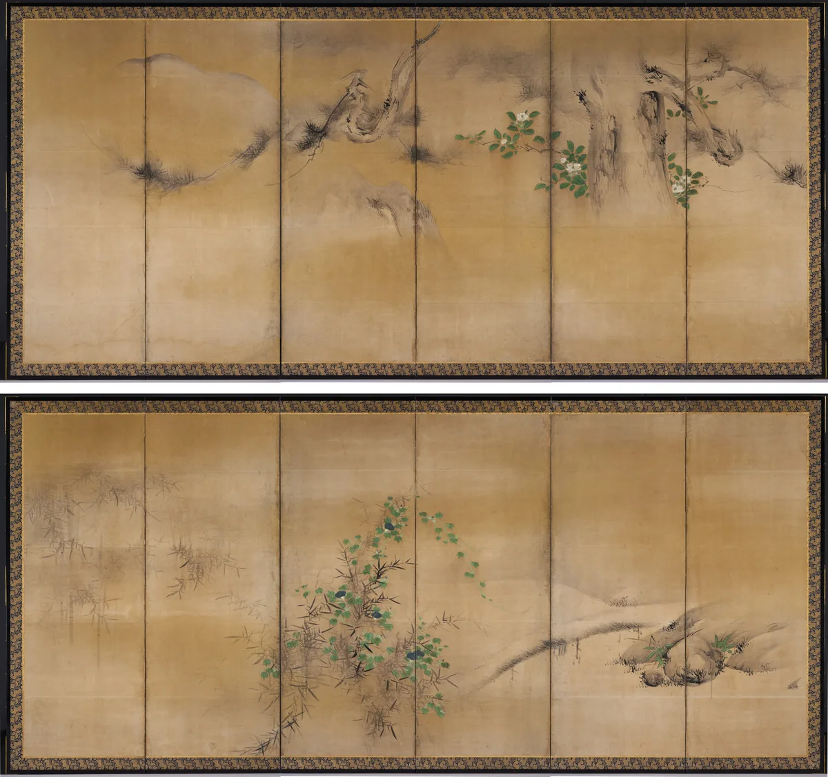 Winter and Summer Flowers, painting by Kaihō Yūshō