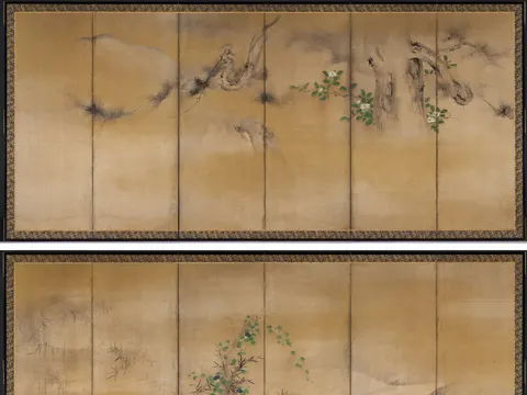 Winter and Summer Flowers, painting by Kaihō Yūshō